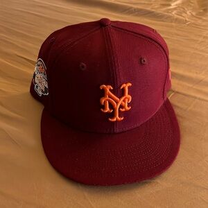 2017 NEW ERA 59FIFTY ALL STAR PATCH NEW YORK METS FITTED SIZE 7 1/2 CREAM BOTTOM